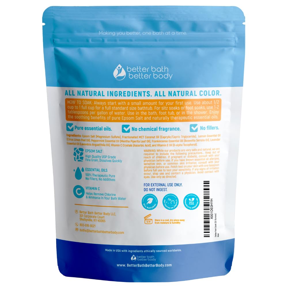 Better Bath Better Body Detox Foot Soak Salts – Lemon, Peppermint & Lavender (32 oz)