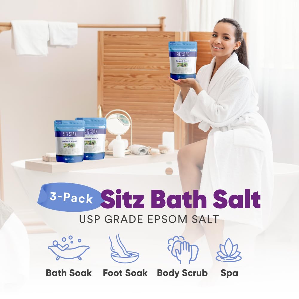 Better Bath Better Body Sitz Bath Salt 3-Pack – USP Grade Epsom Salt with Essential Oils | Made in USA