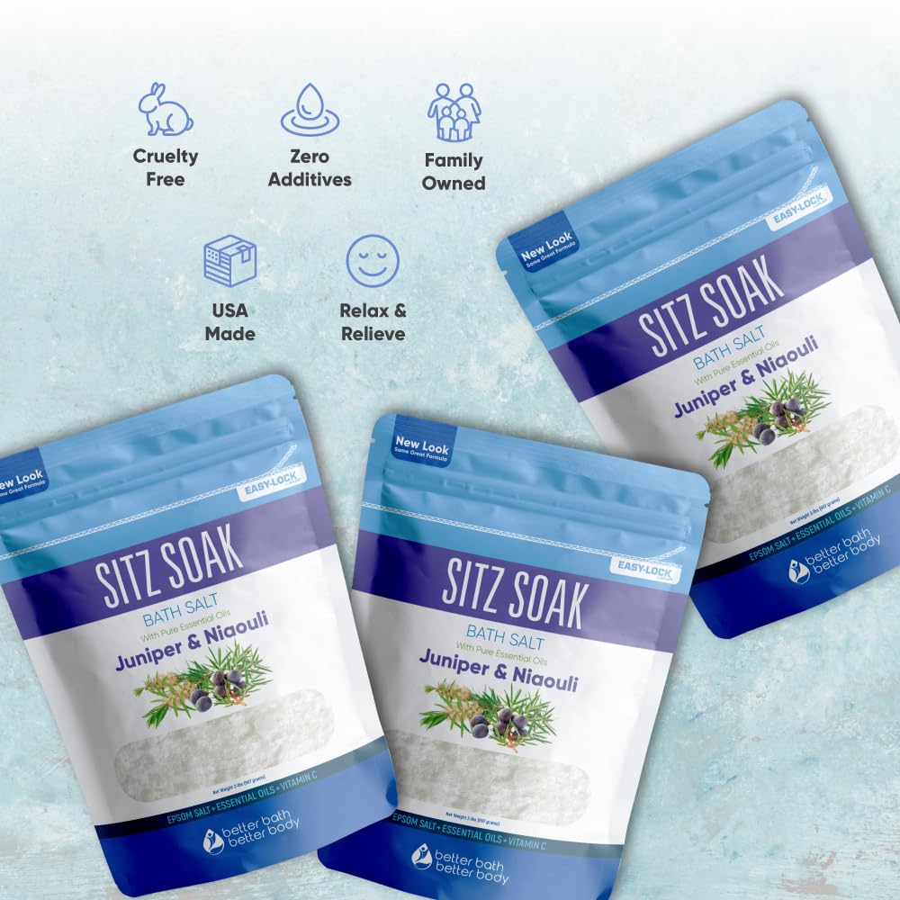 Better Bath Better Body Sitz Bath Salt 3-Pack – USP Grade Epsom Salt with Essential Oils | Made in USA