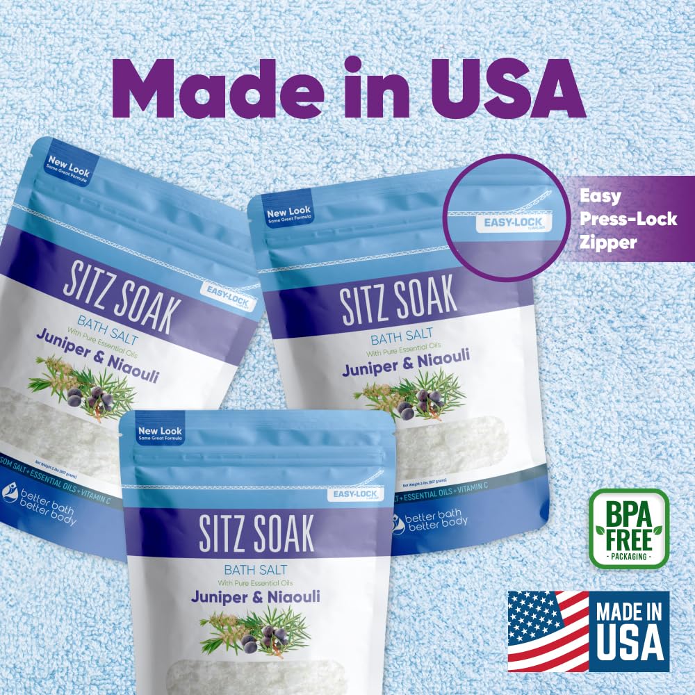 Better Bath Better Body Sitz Bath Salt 3-Pack – USP Grade Epsom Salt with Essential Oils | Made in USA