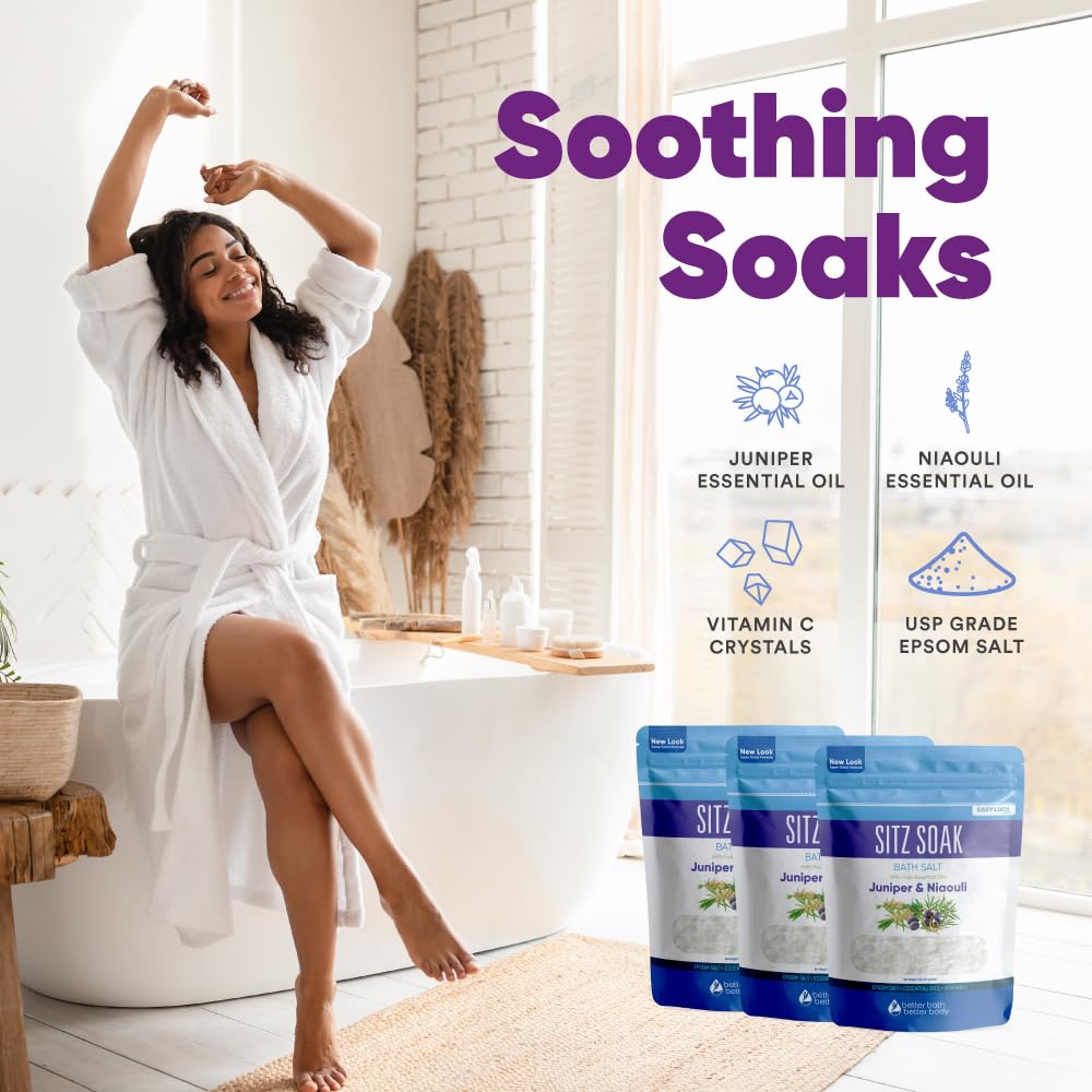 Better Bath Better Body Sitz Bath Salt 3-Pack – USP Grade Epsom Salt with Essential Oils | Made in USA