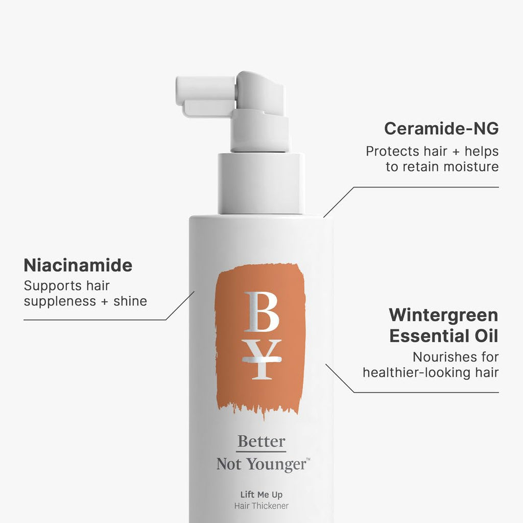 Better Not Younger Volume Styling Bundle: Wake Up Call High Hold Thickening Spray 6 fl oz & Lift Me Up Thickening Spray 6 fl oz