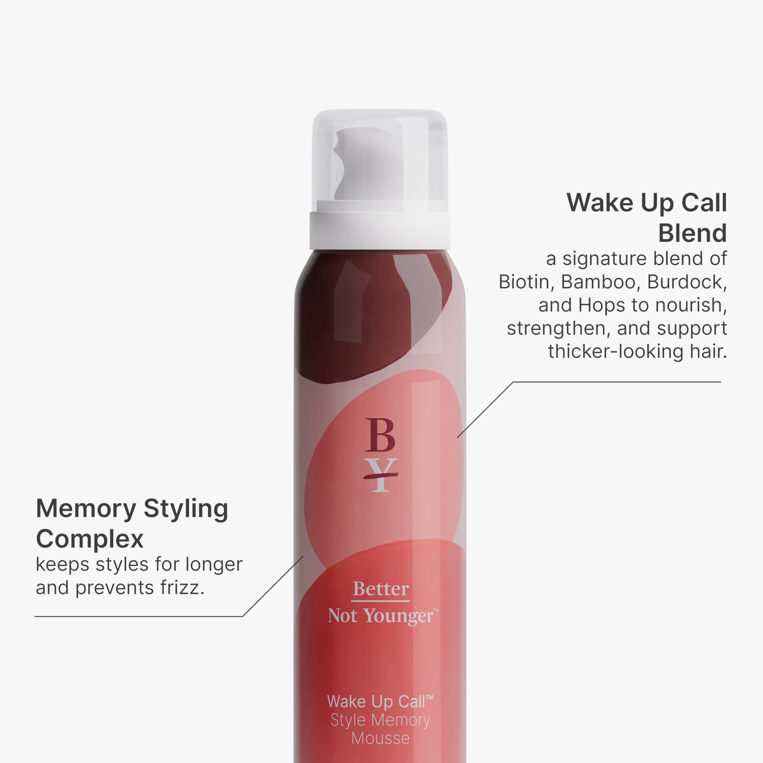 Better Not Younger Volumizing Mousse – Lightweight Lift for Fine Hair, Biotin, 48H Hold