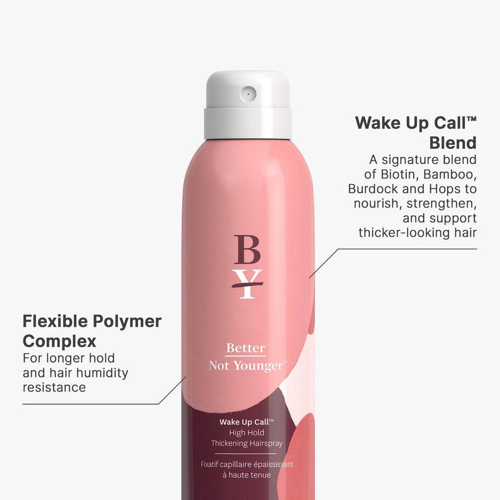 Better Not Younger Volume Styling Bundle: Wake Up Call High Hold Thickening Spray 6 fl oz & Lift Me Up Thickening Spray 6 fl oz