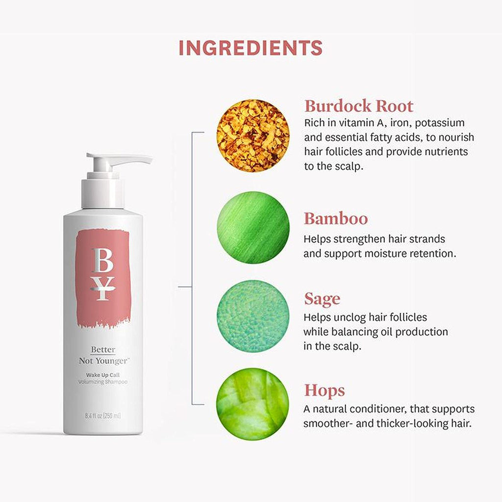 Better Not Younger Discovery Kit – Strength & Volume with Wake Up Call Shampoo, Wake Up Call Conditioner, and Hair Redemption Butter Masque (2 oz each)