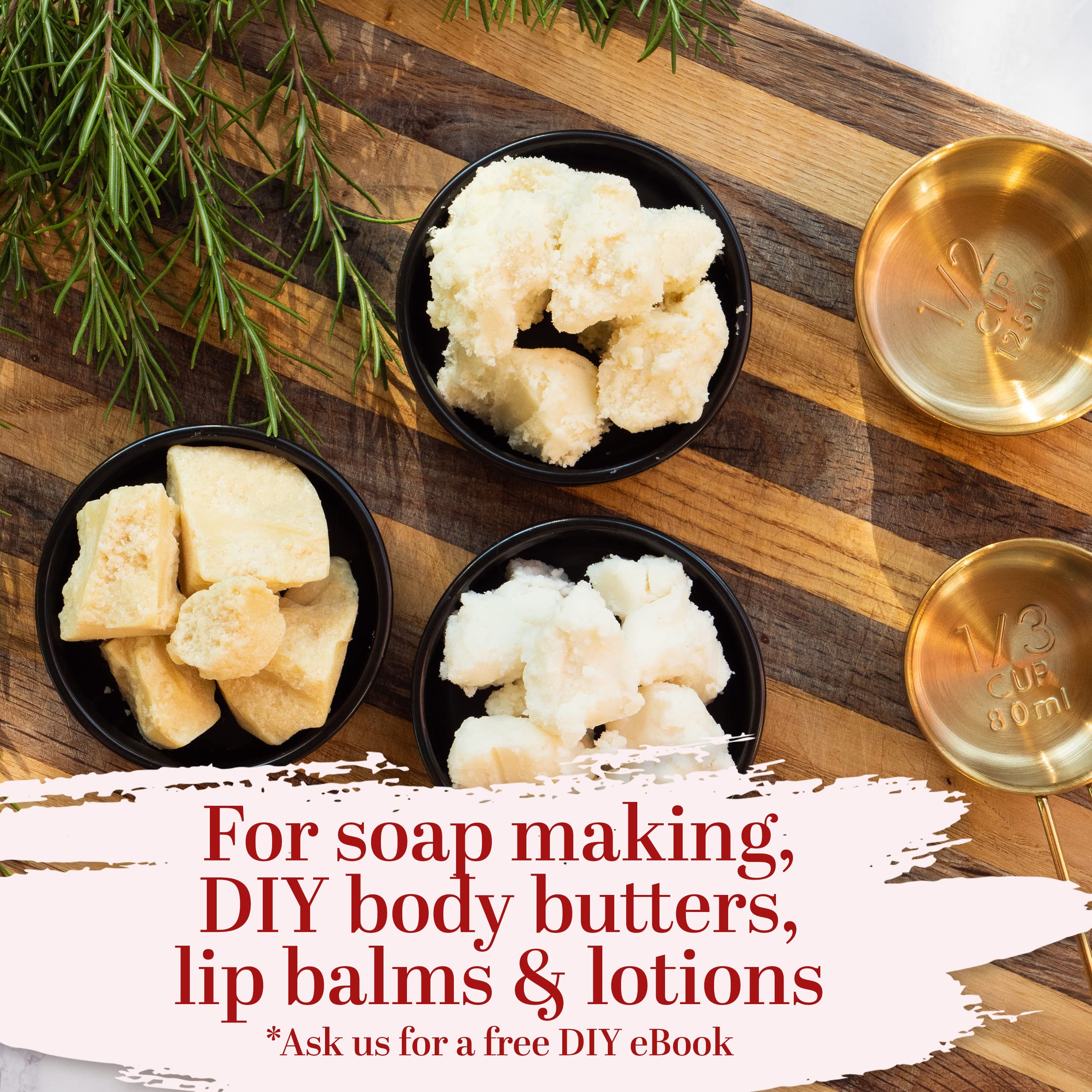 Better Shea Butter Set — Raw Shea, Mango & Cocoa Butters for DIY Skincare | 3 Jars, 8 oz Each (24 oz Total)
