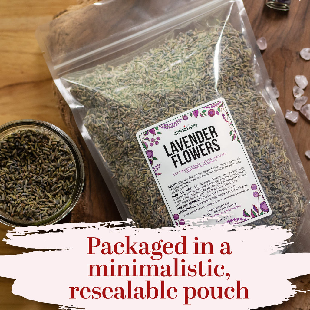 Better Shea Butter Lavender Buds Food Grade – Bulk Dried Lavender for Soap, Tea, Cooking