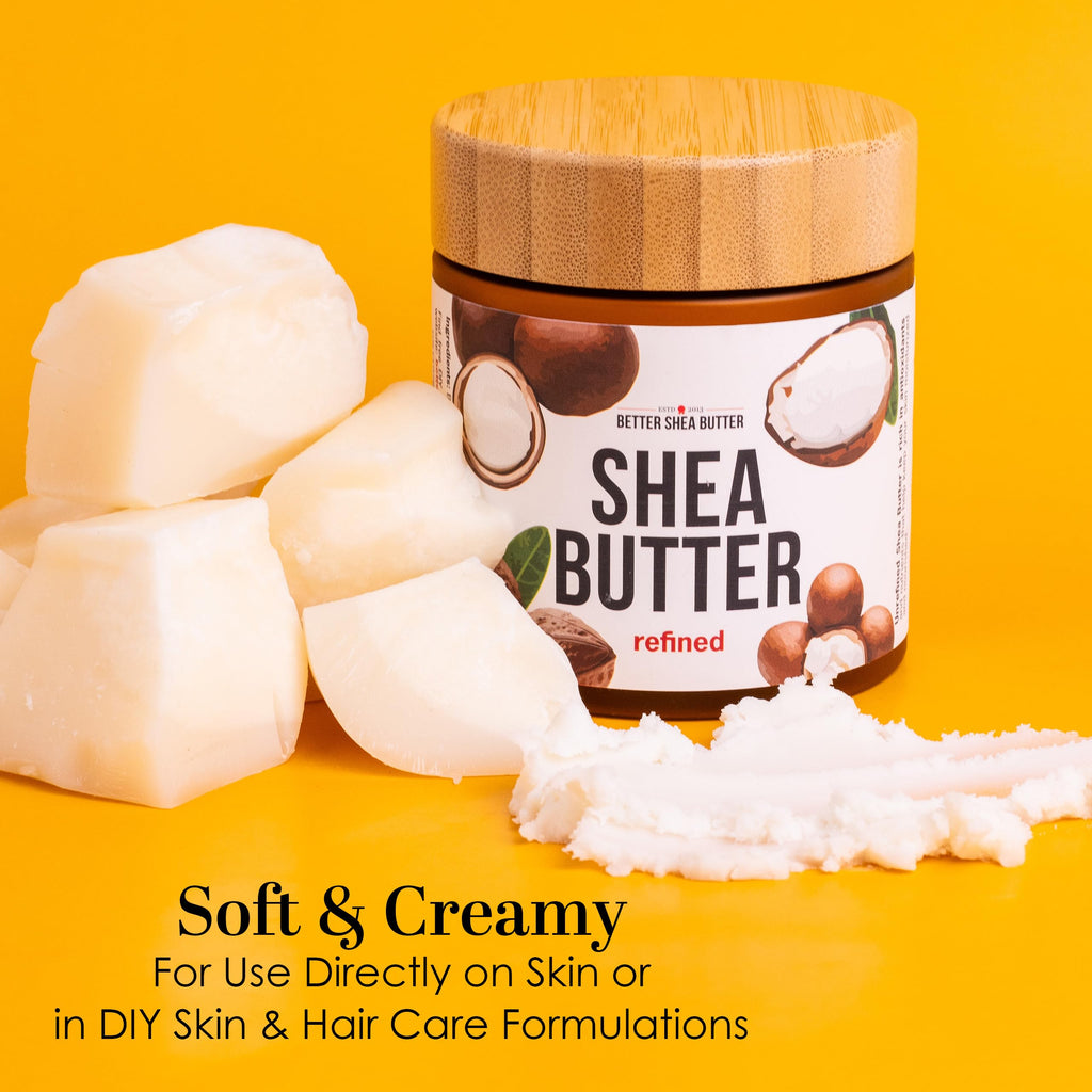 Better Shea Butter Refined Unscented – 100% Pure African Shea Butter for Hair & Dry Skin (8 oz Jar)