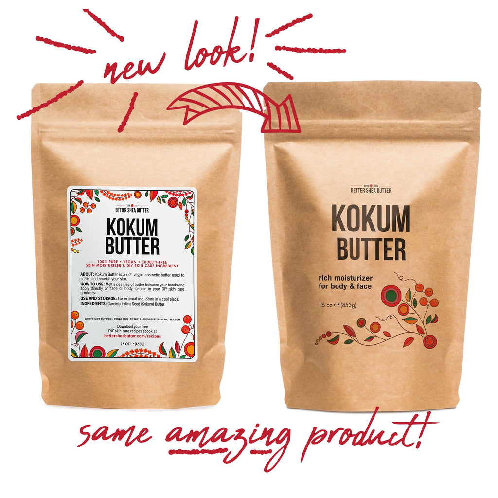 Better Shea Butter Raw Kokum Butter Unrefined – Unscented 1 lb Block for DIY Skincare