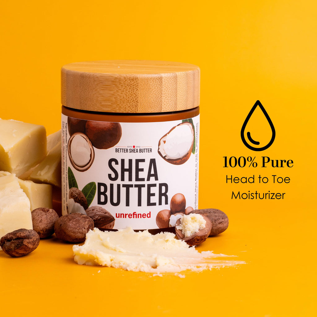 Better Shea Butter Raw Shea Butter – 100% Pure African, Unrefined Moisturizer for Hair & Skin | Smoky Scent | 8 oz Jar