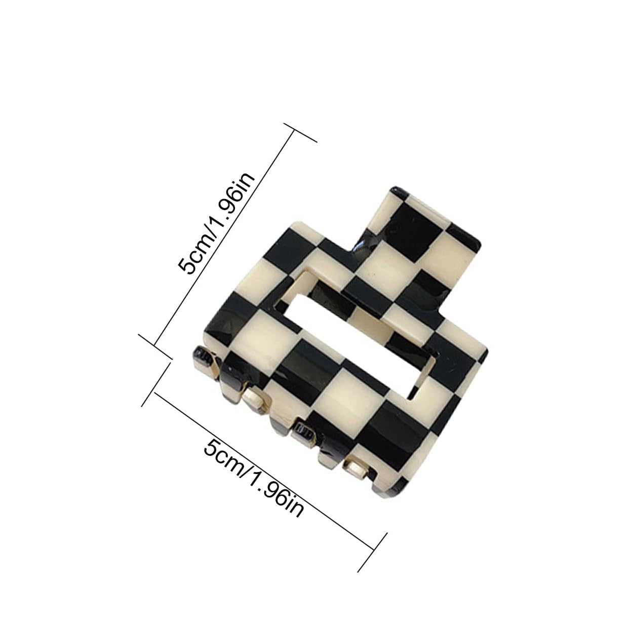 BetterJonny 4 Pack Checkered Hair Claw Clips – Square Medium Barrettes