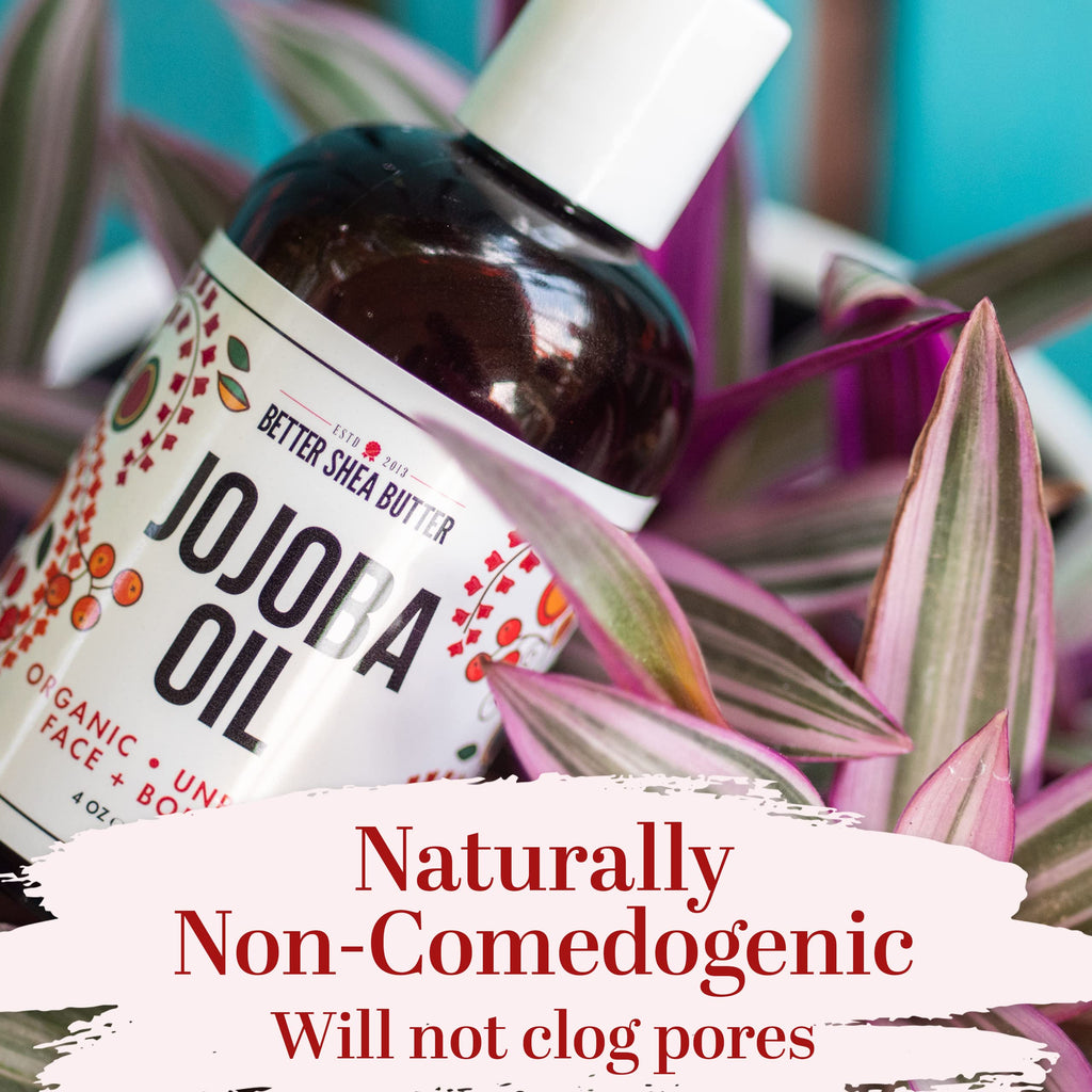Better Shea Butter Organic Jojoba Oil – 100% Pure, Cold-Pressed (4 oz)