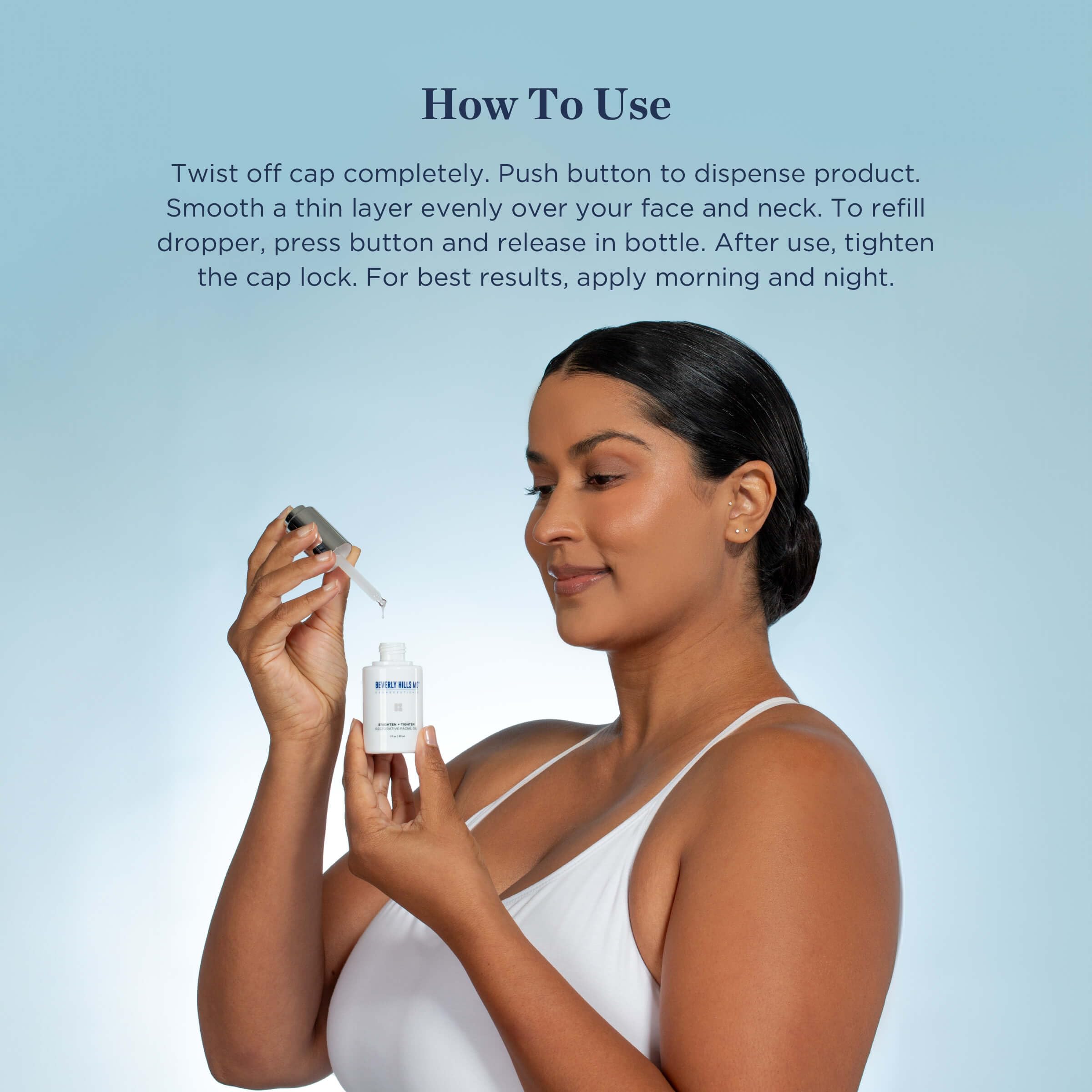 Beverly Hills MD Brighten + Tighten Restorative Face Oil – Tighten, Brighten, and Even Skin Tone