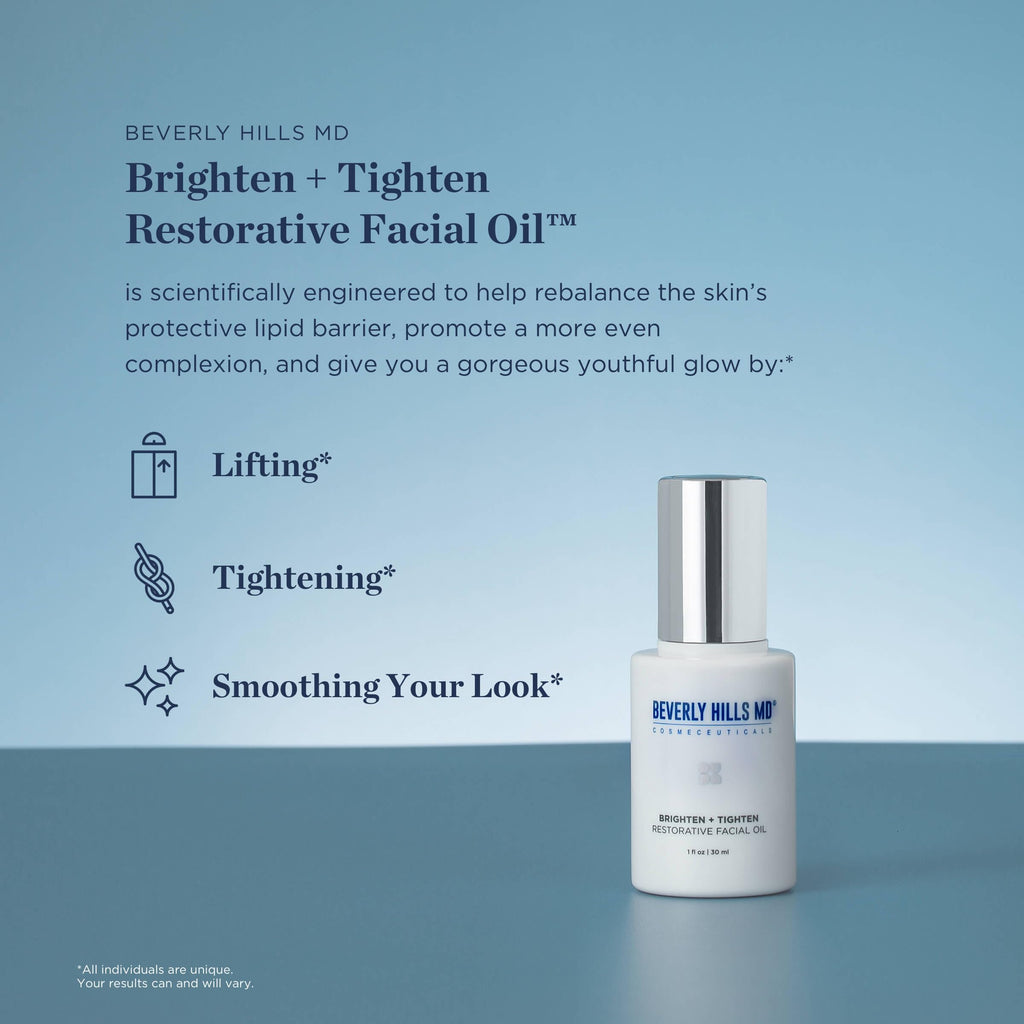 Beverly Hills MD Brighten + Tighten Restorative Face Oil – Tighten, Brighten, and Even Skin Tone