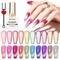 Bevimee Cat Eye Gel Nail Polish Set – 10 Colors with Magnet for Home Manicure