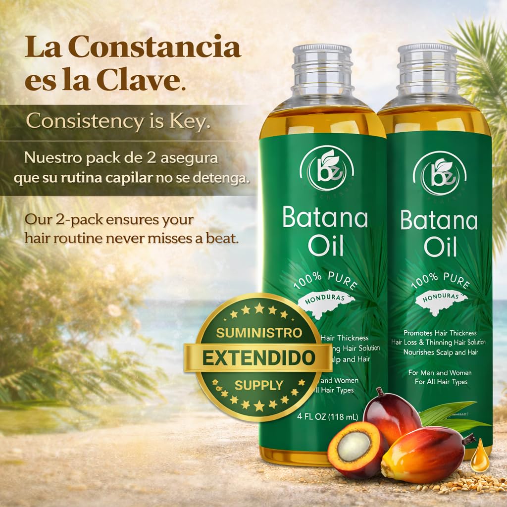 B-Experts Batana Oil (2-Pack) – 100% Pure & Natural, Strengthens, Thickens Hair & Scalp Health