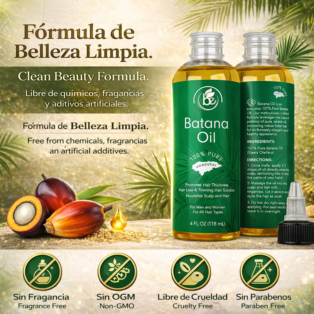 B-Experts Batana Oil (2-Pack) – 100% Pure & Natural, Strengthens, Thickens Hair & Scalp Health