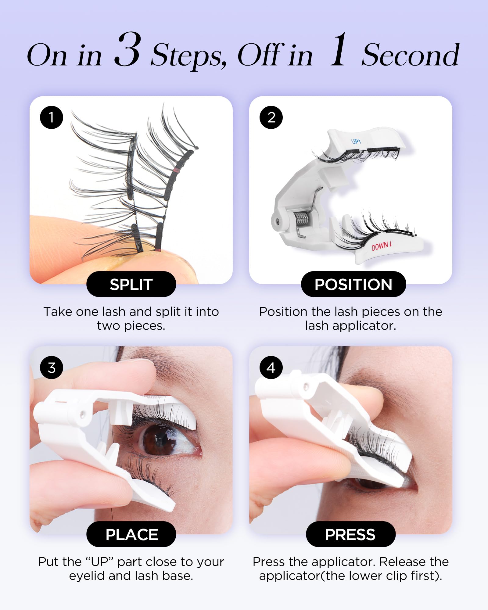 BEYELIAN Magnetic Eyelashes with Applicator Kit – No Glue, Reusable 3D Lashes (Lightweight & Comfortable)
