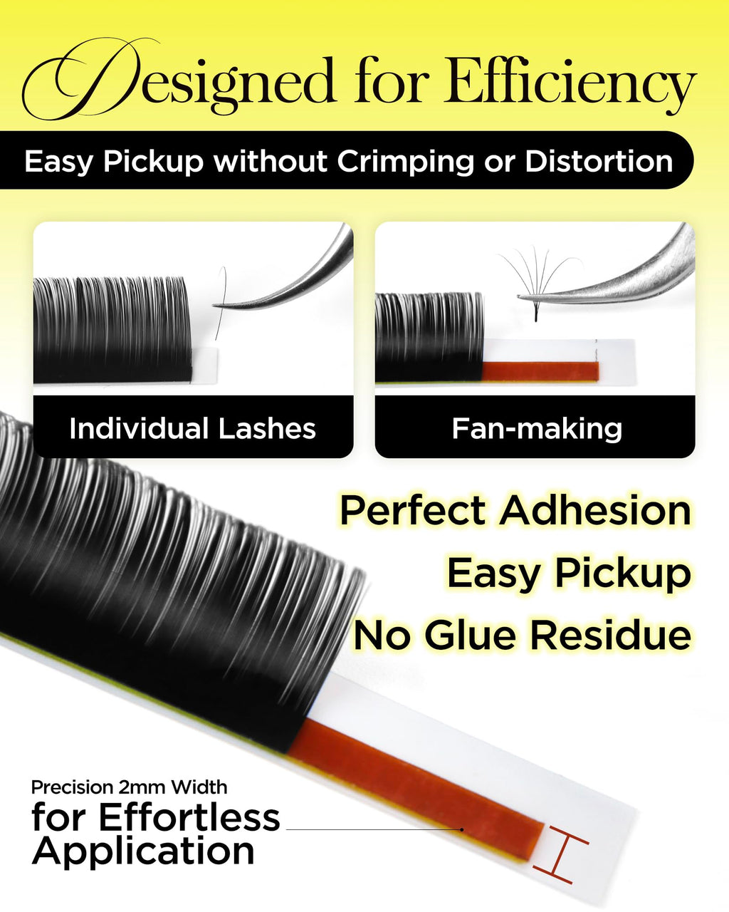 BEYELIAN Classic Volume Lash Extensions - CD+ Curl, 7-15mm, 0.03-0.20mm Thickness, Matte Black