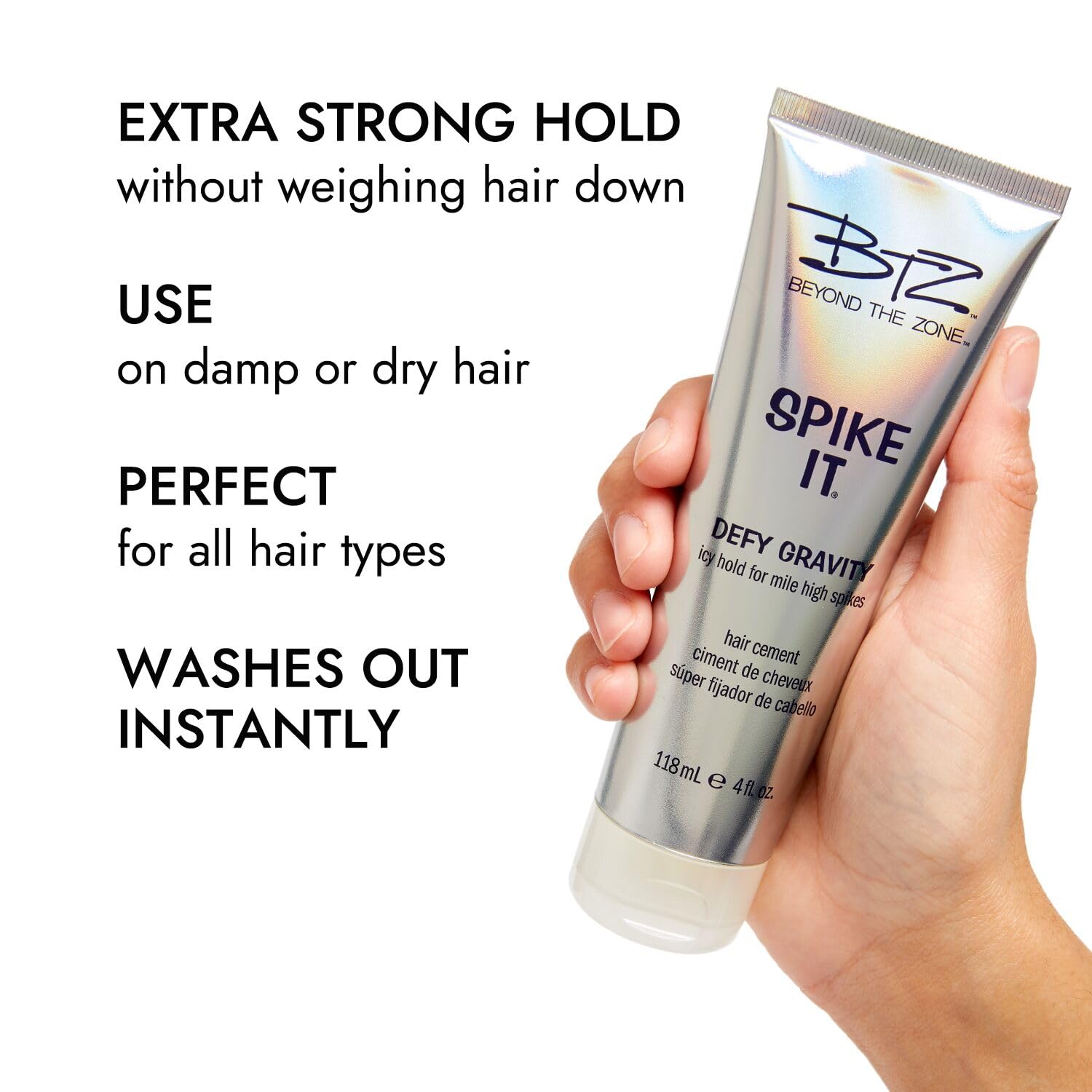 Beyond the Zone Spike It Hair Cement - StrongHold Gel for All Hair Types (4 oz)
