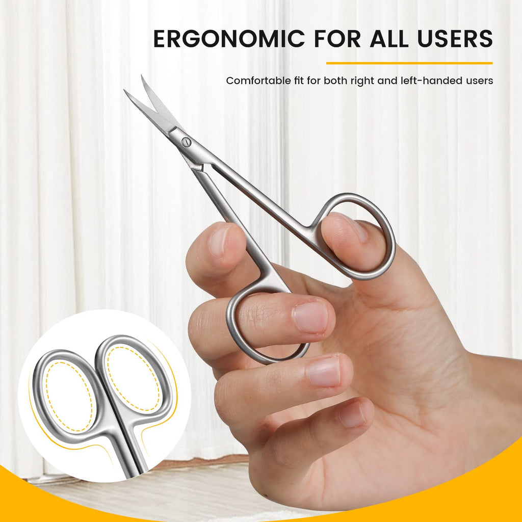 BEZOX Precision Curved Tip Cuticle Scissors – Russian Style, Left & Right-Handed