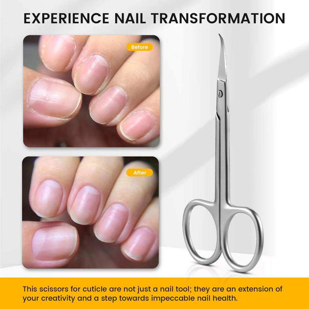 BEZOX Precision Curved Tip Cuticle Scissors – Russian Style, Left & Right-Handed