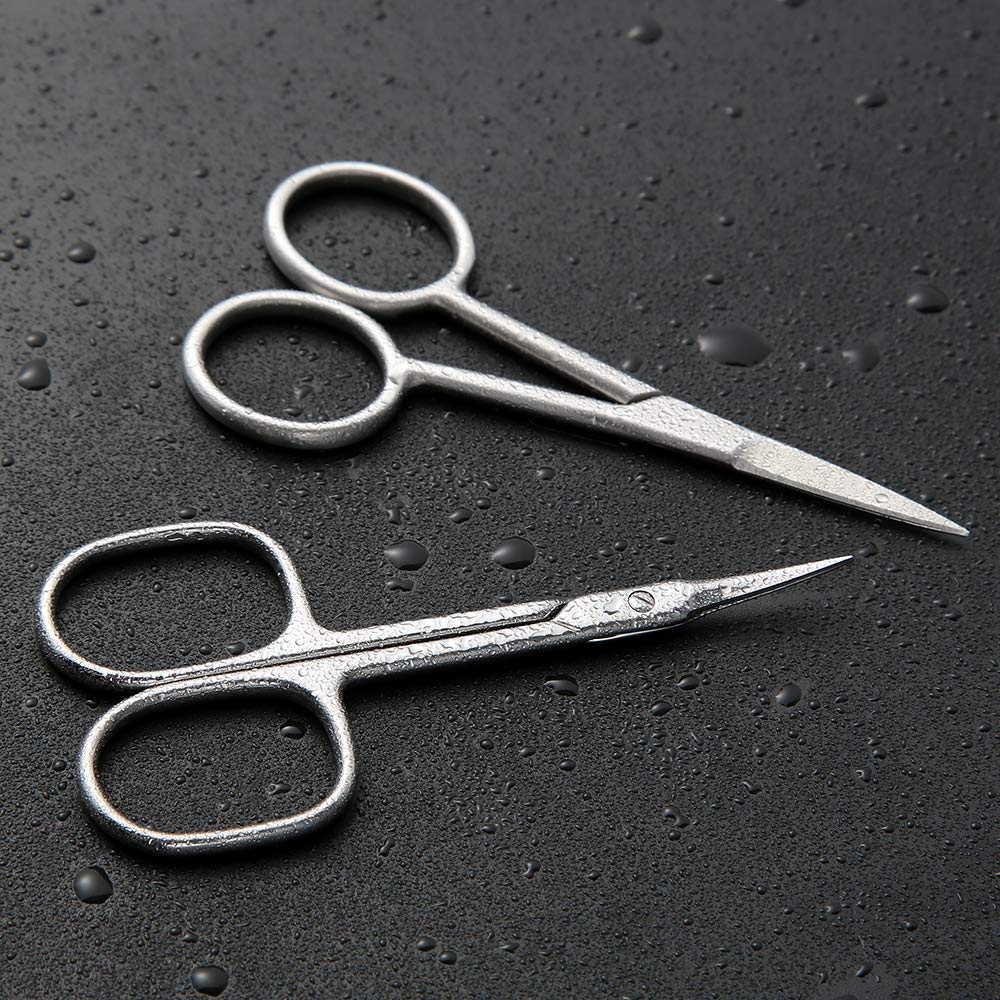 BEZOX Small Scissors 2 PCS Set – Precision Grooming with Straight & Curved Blades