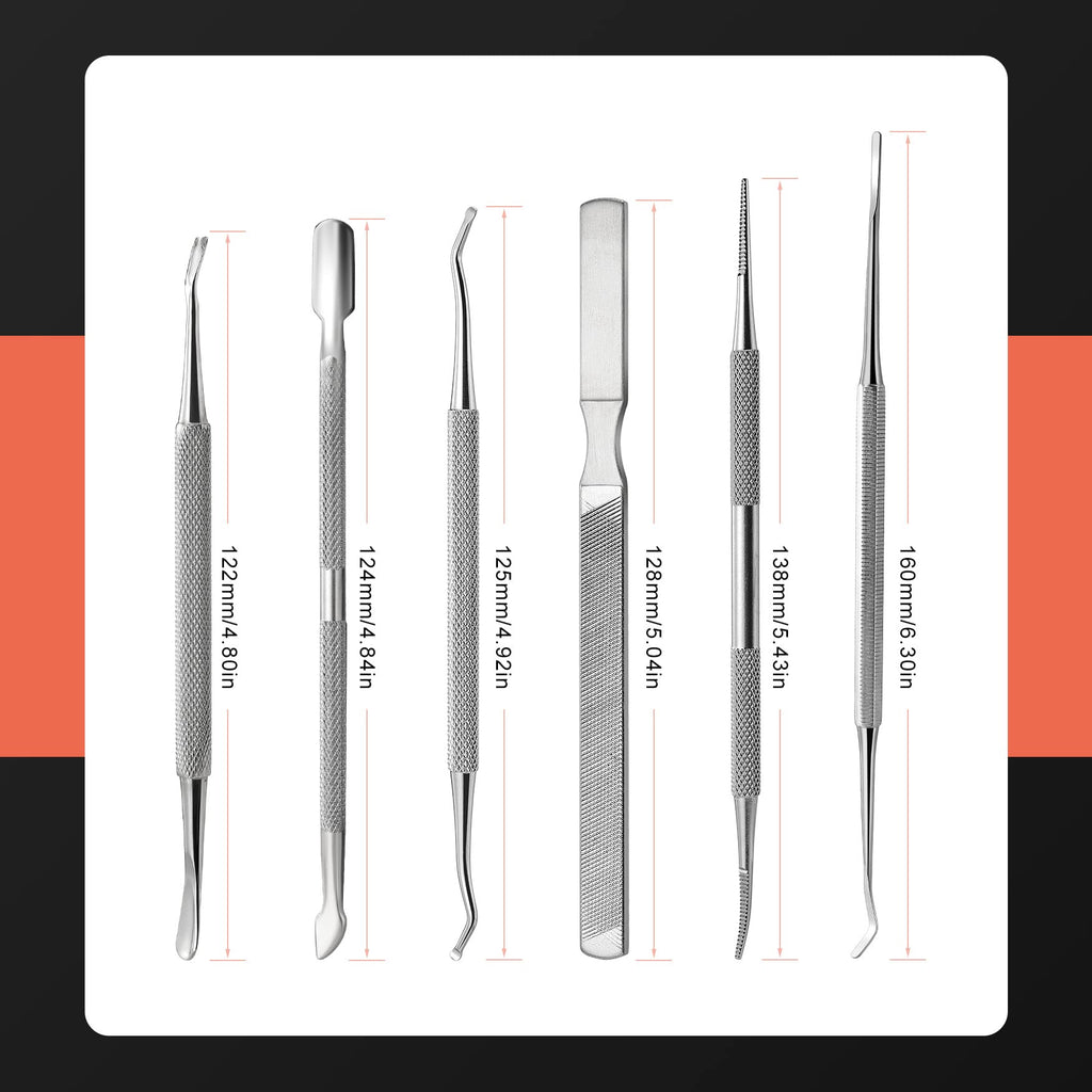 BEZOX Ingrown Toenail Removal Kit – Stainless Steel Pedicure Tools, 6-Piece Nail Correction Set
