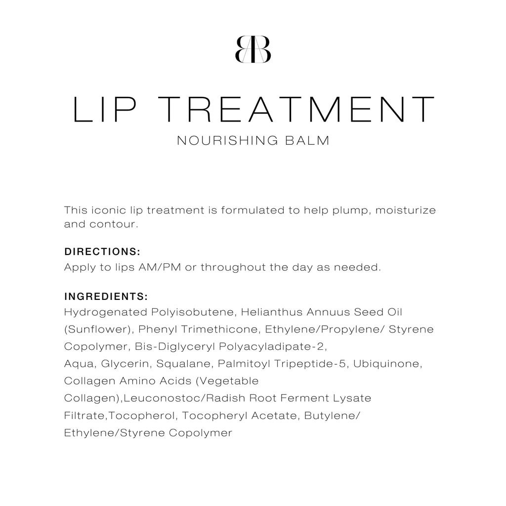 Biba De Sousa Lip Treatment – Moisturizing Lip Balm with Peptides, Amino Acids & Squalane (0.25 oz) | Clear & Unscented