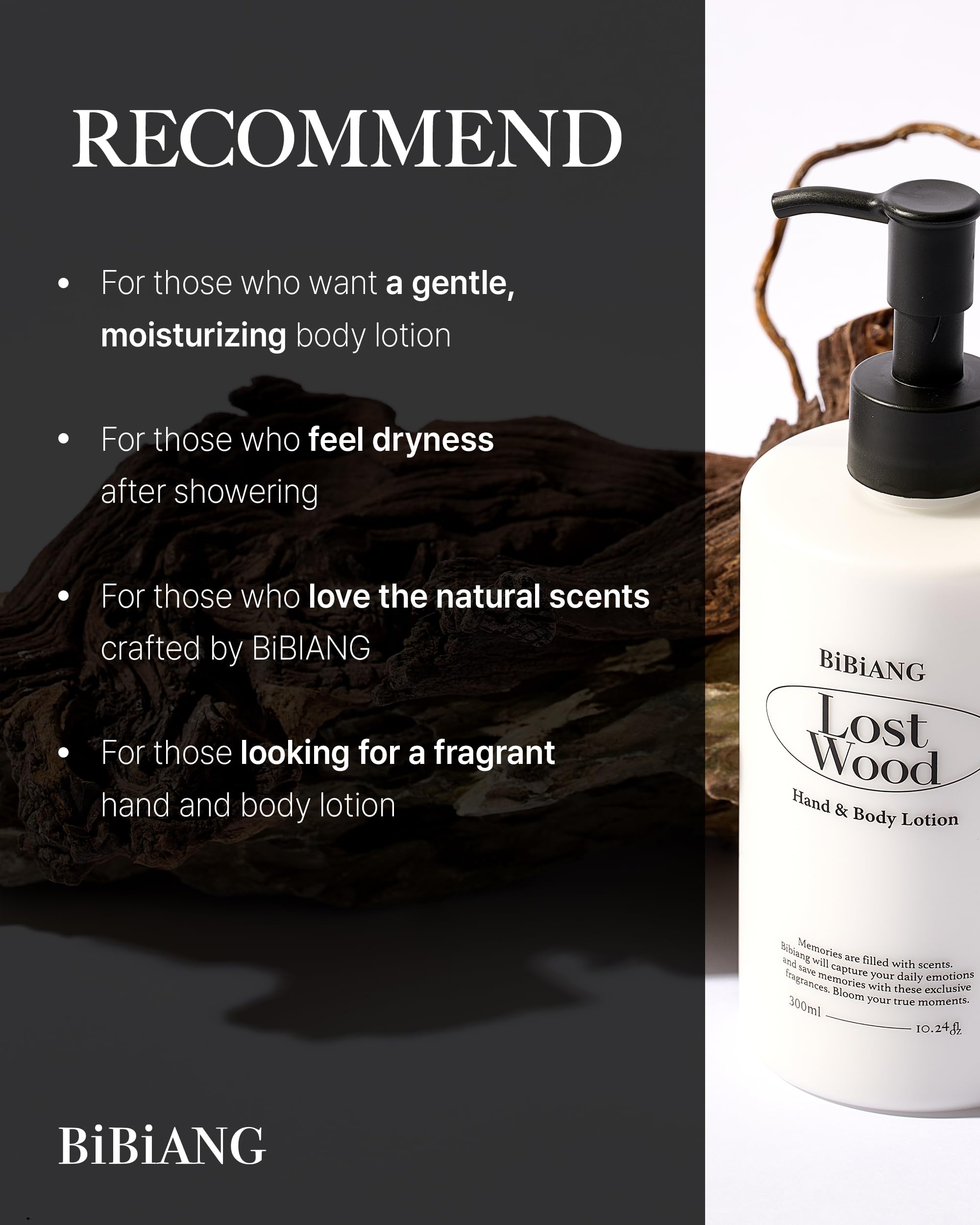BiBiANG Walnut Creek Green Body Lotion – Forest Bergamot Scent, Shea Butter & Jojoba Oil (10.82 oz)