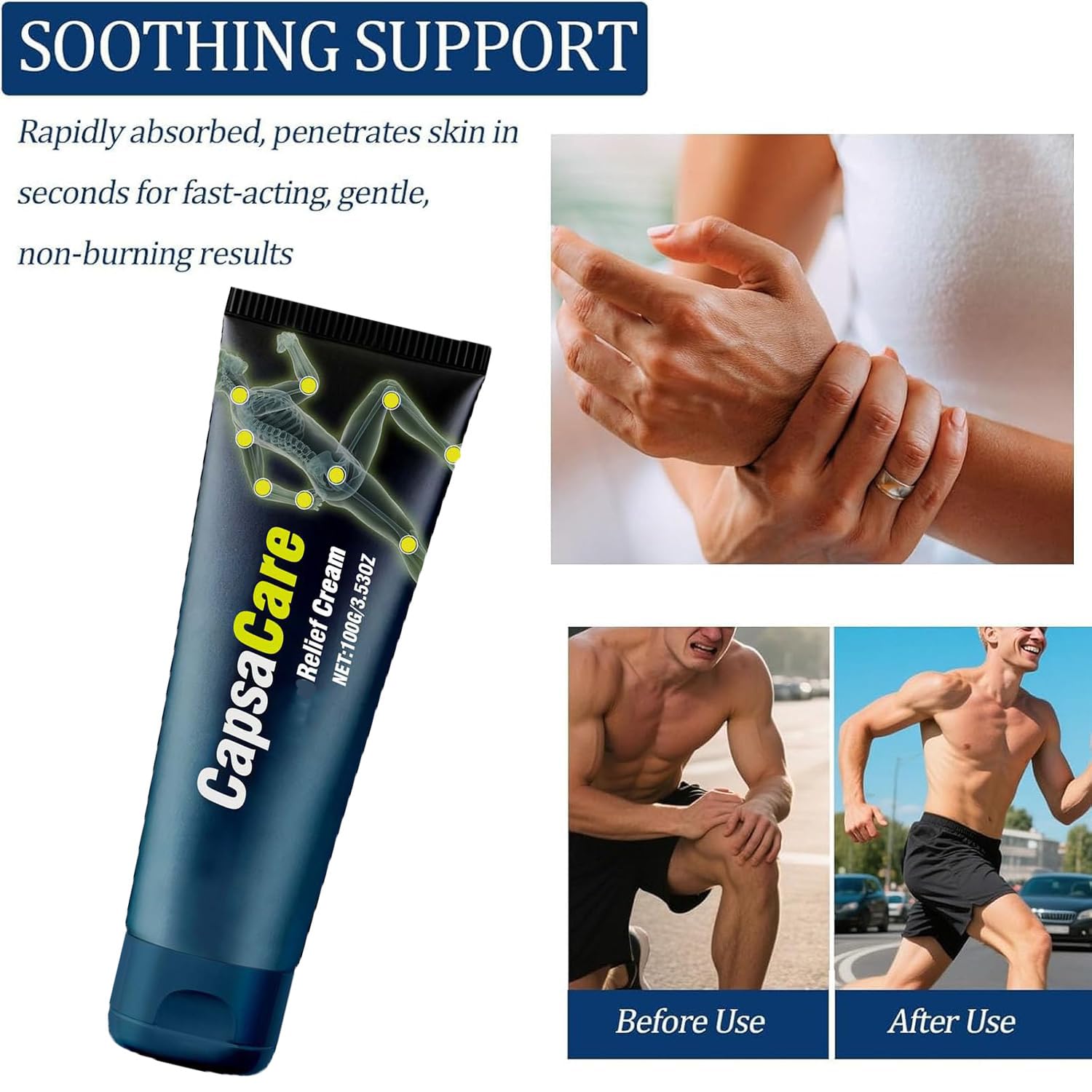 Bicotand CapsaCare Relief Cream – Capsaicin, Arnica & Menthol for Muscle & Joint Comfort