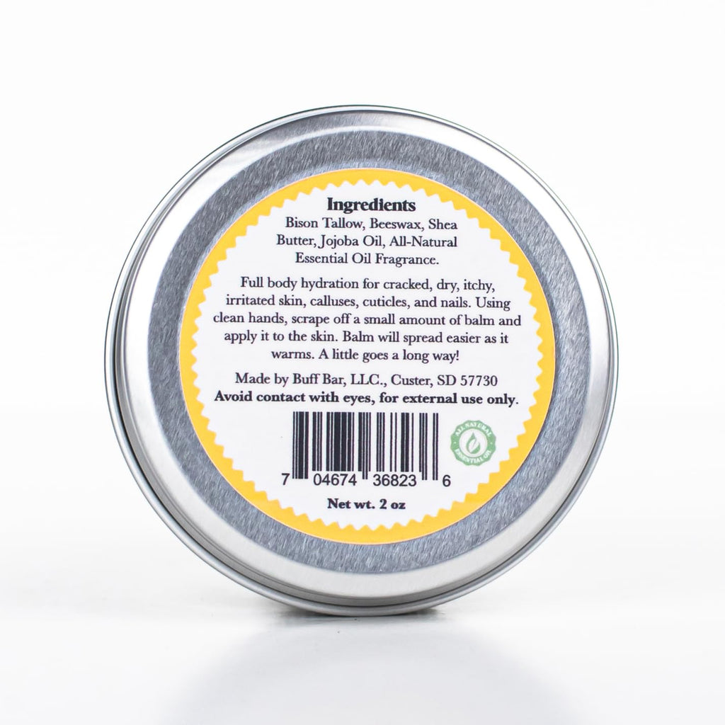 Big Crazy Buffalo Buff Bar Lemon Drop – Pure Bison Tallow Balm, Hydrating Body Butter