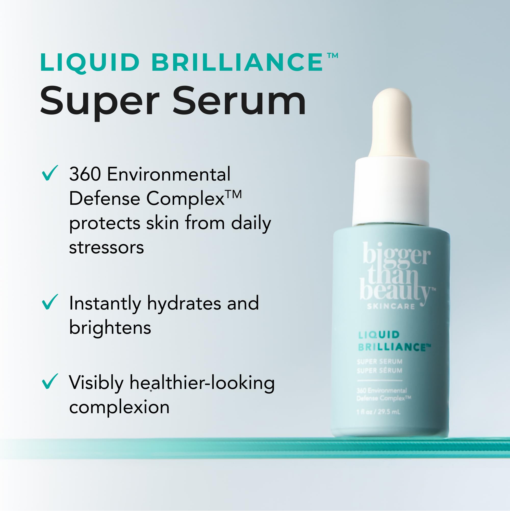 Liquid Brilliance Super Serum | Lightweight Hydration with Vitamin E & Amino Acids | Bigger Than Beauty Skincare