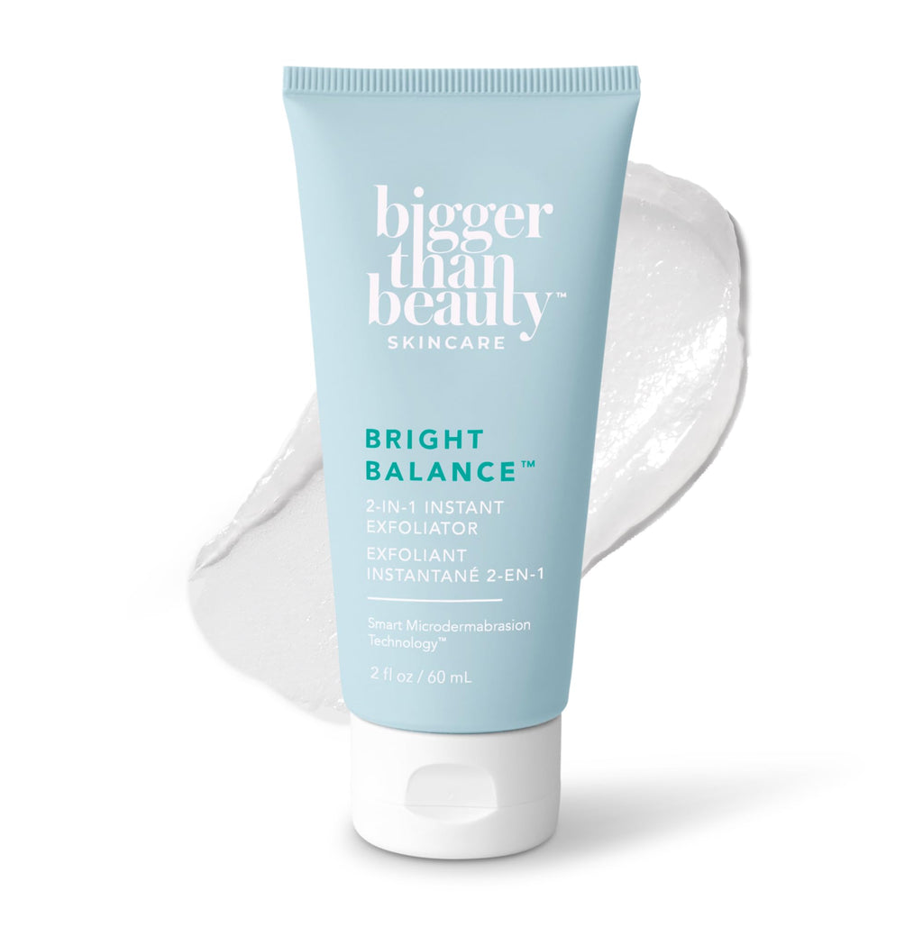 Bigger Than Beauty Skincare Bright Balance 2-in-1 Exfoliator | Hydrating Daily Scrub for Face & Body