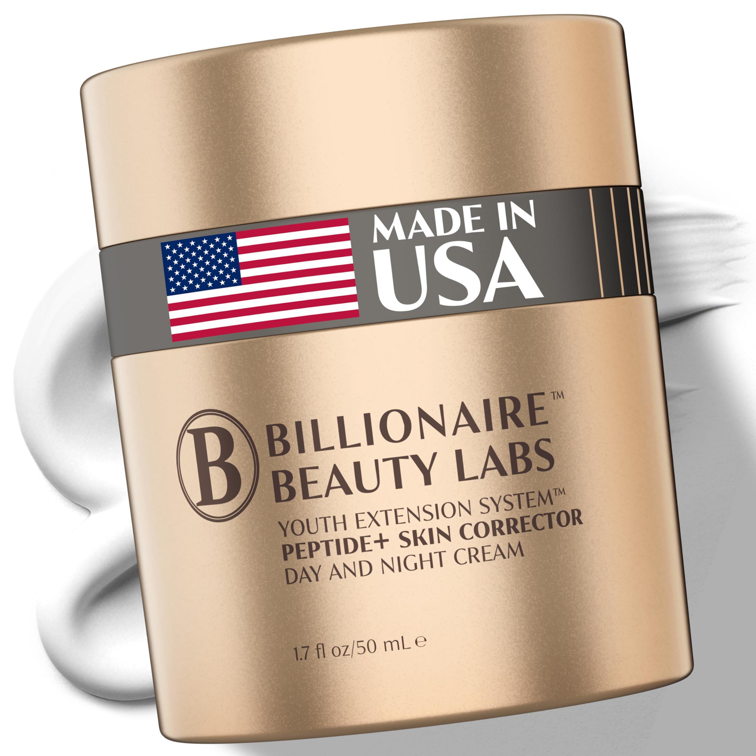 Billionaire Beauty Labs Peptide Face Cream – Fragrance-Free Anti-Aging Moisturizer 1.7 oz