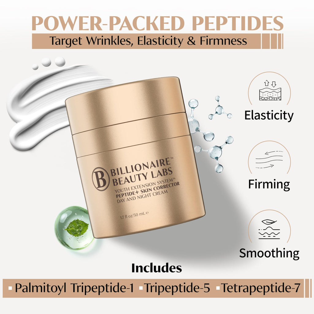 Billionaire Beauty Labs Peptide Face Cream – Fragrance-Free Anti-Aging Moisturizer 1.7 oz