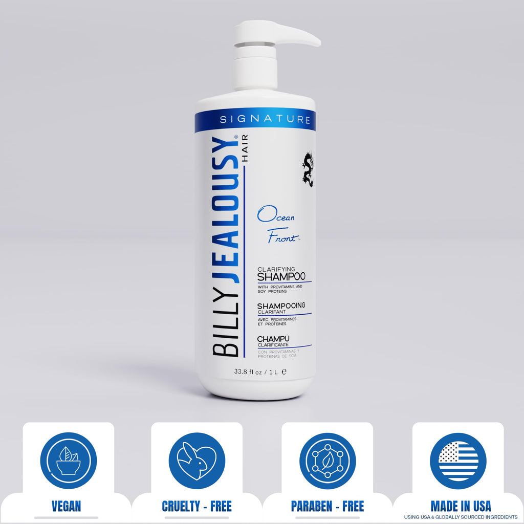Billy Jealousy Ocean Front Clarifying Shampoo – Deep Cleanse for Oily Hair (33.8 oz)