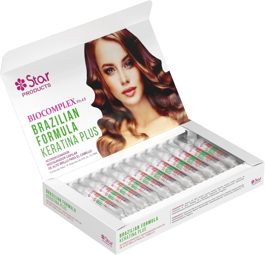 Bio Complex Brazilian Formula Keratin Plus – 12 Pack 0.61 oz Tubes | Professional Hair Smoothing