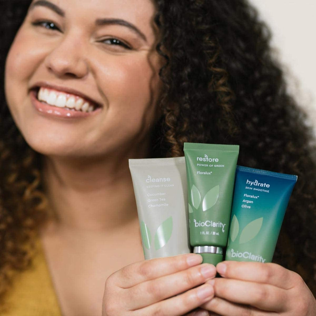 BioClarity 3-Step Essentials Routine for Normal & Oily Skin | Cleanse, Restore, Hydrate | 100% Clean Vegan