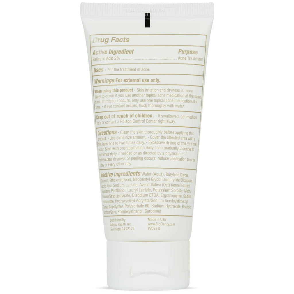 BioClarity Acne Treatment Gel | 2% Salicylic Acid + Oat Kernel Moisture | 3 x 1.75 oz | Vegan & Clean