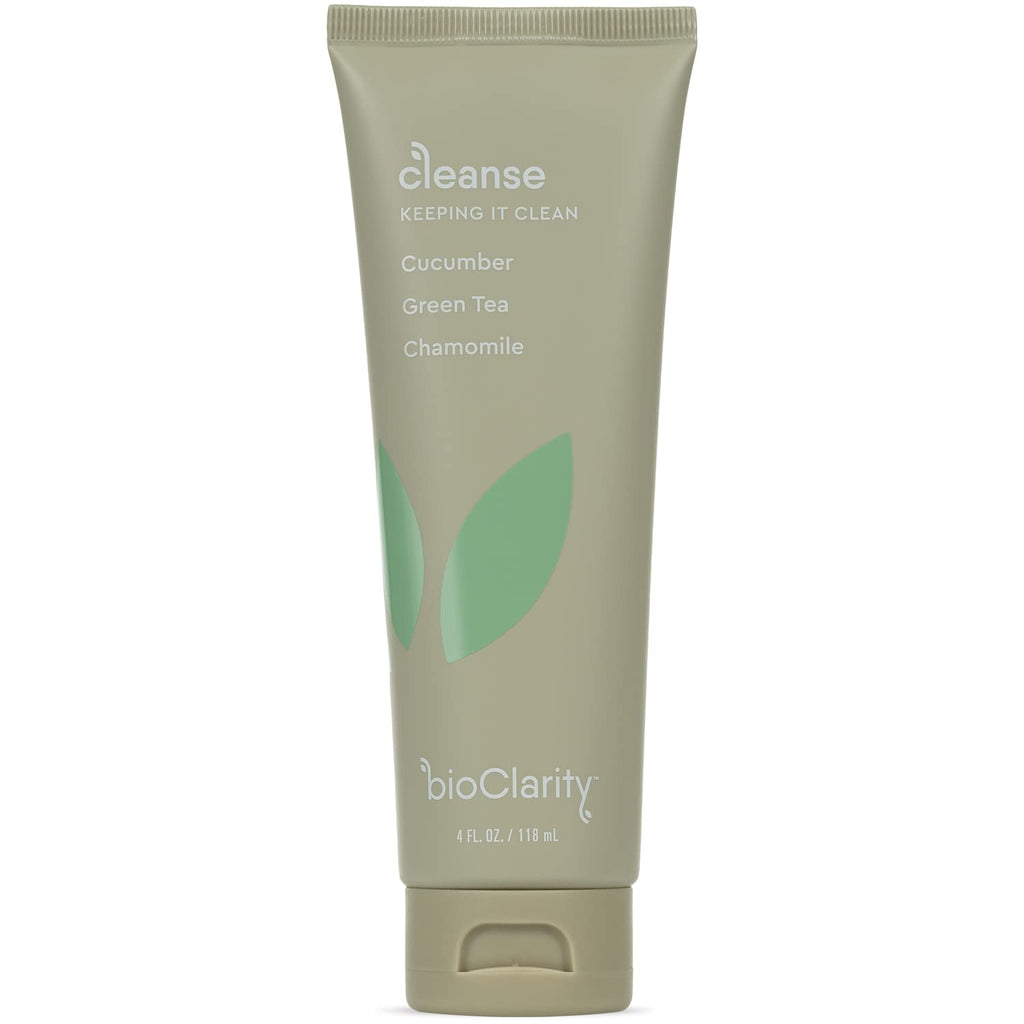 BioClarity Face Cleanser | 100% Vegan, Gentle Wash with Cucumber, Green Tea & Chamomile | 4 oz