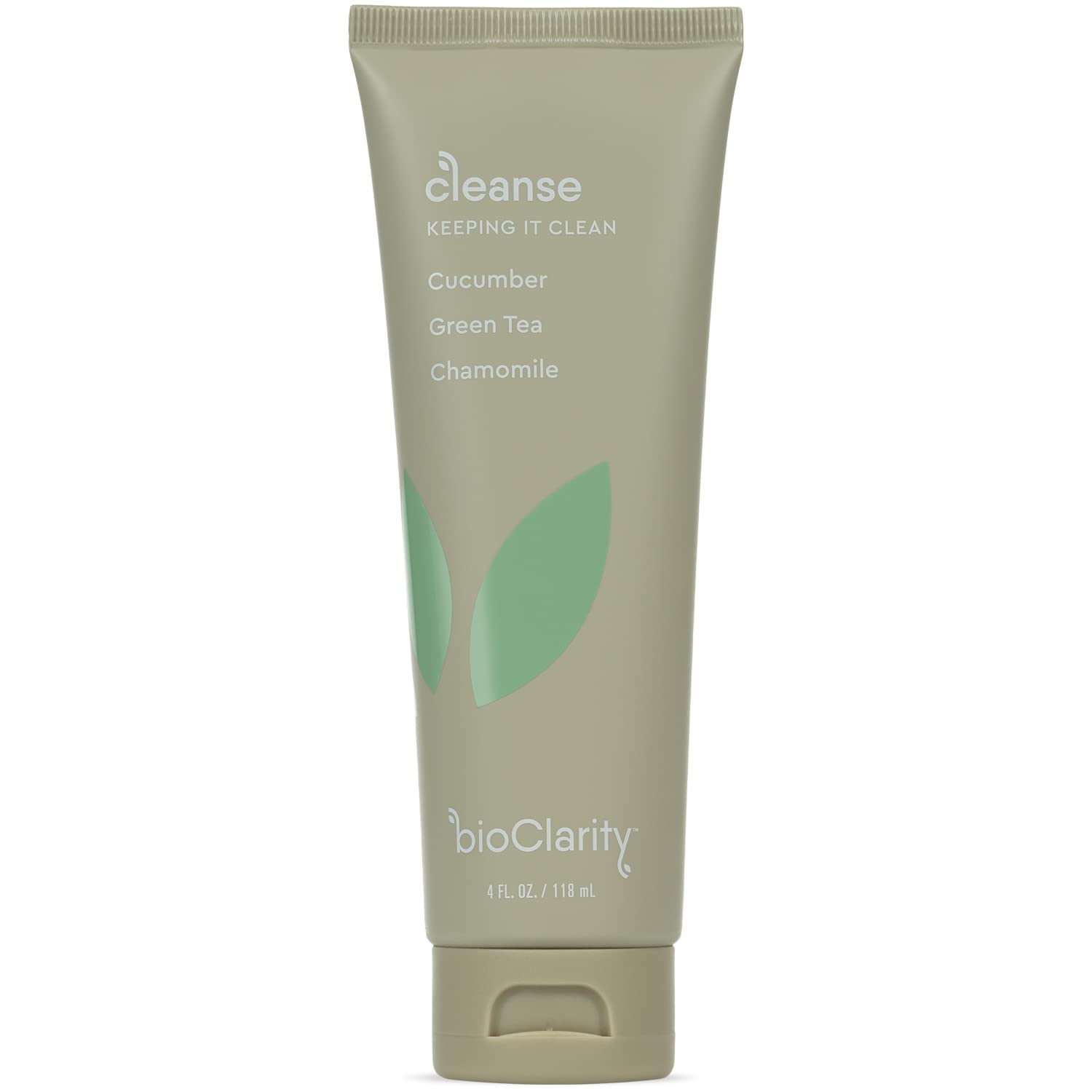 BioClarity Face Cleanser | 100% Vegan, Gentle Wash with Cucumber, Green Tea & Chamomile | 4 oz