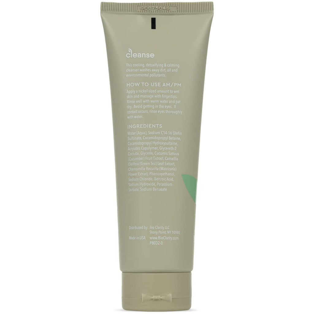 BioClarity Face Cleanser | 100% Vegan, Gentle Wash with Cucumber, Green Tea & Chamomile | 4 oz
