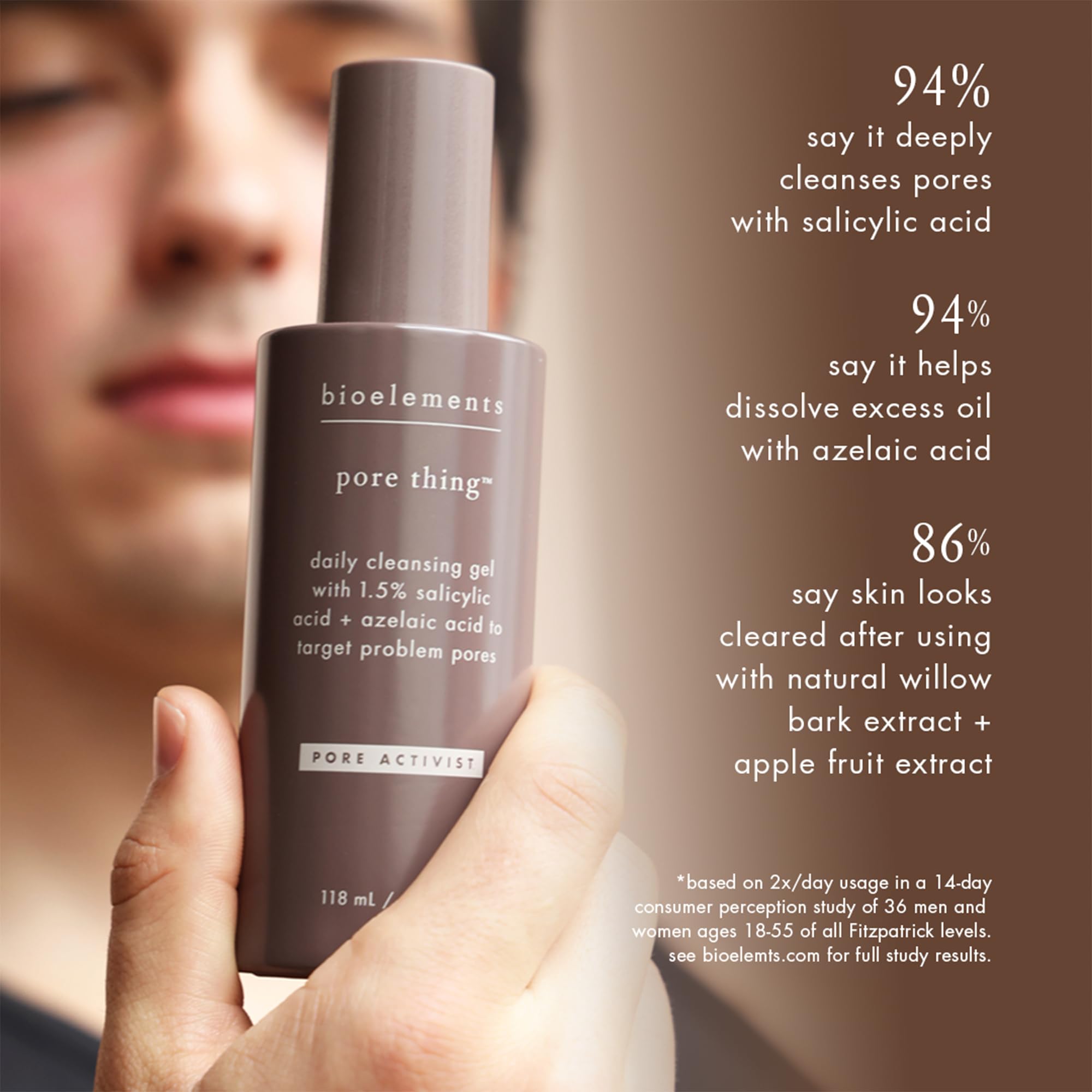 Bioelements Pore Thing - Daily Cleansing Gel with 1.5% Salicylic Acid + Azelaic Acid (4 fl oz) – Vegan & Gluten Free
