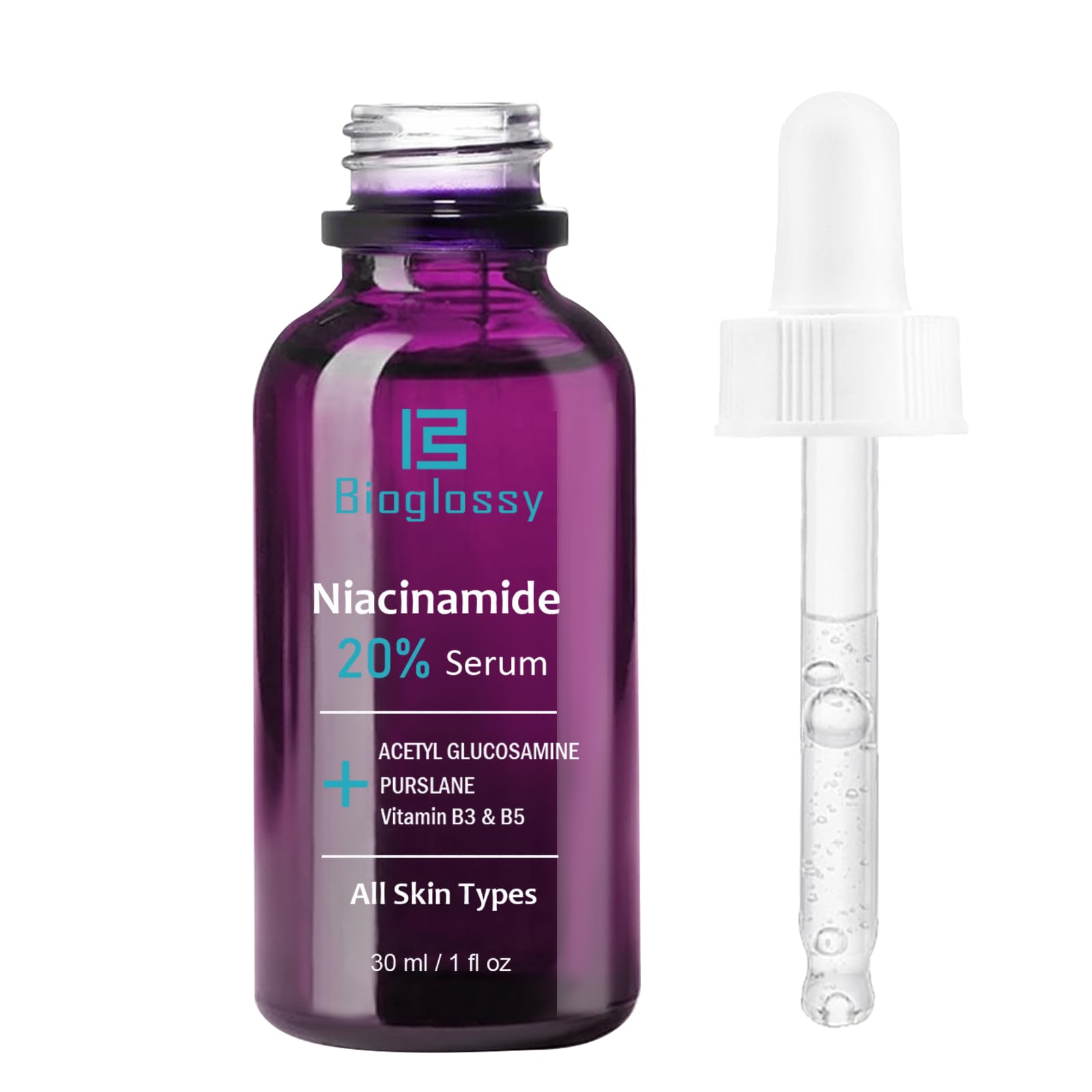 Bioglossy 20% Niacinamide Serum for Face – Brightening, Pore Refining & Hydration