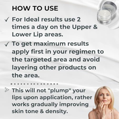 BIONOVA Anti-Aging Upper Lip Treatment with UV Chromophores – Smooth Lip Lines & Prevent Lipstick Bleed (0.5 oz)