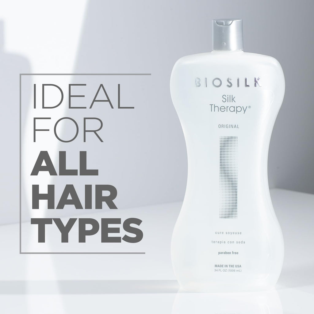 BioSilk Silk Therapy Original Reconstructing Treatment — Shine, Smoothness & Split End Prevention, 34 oz