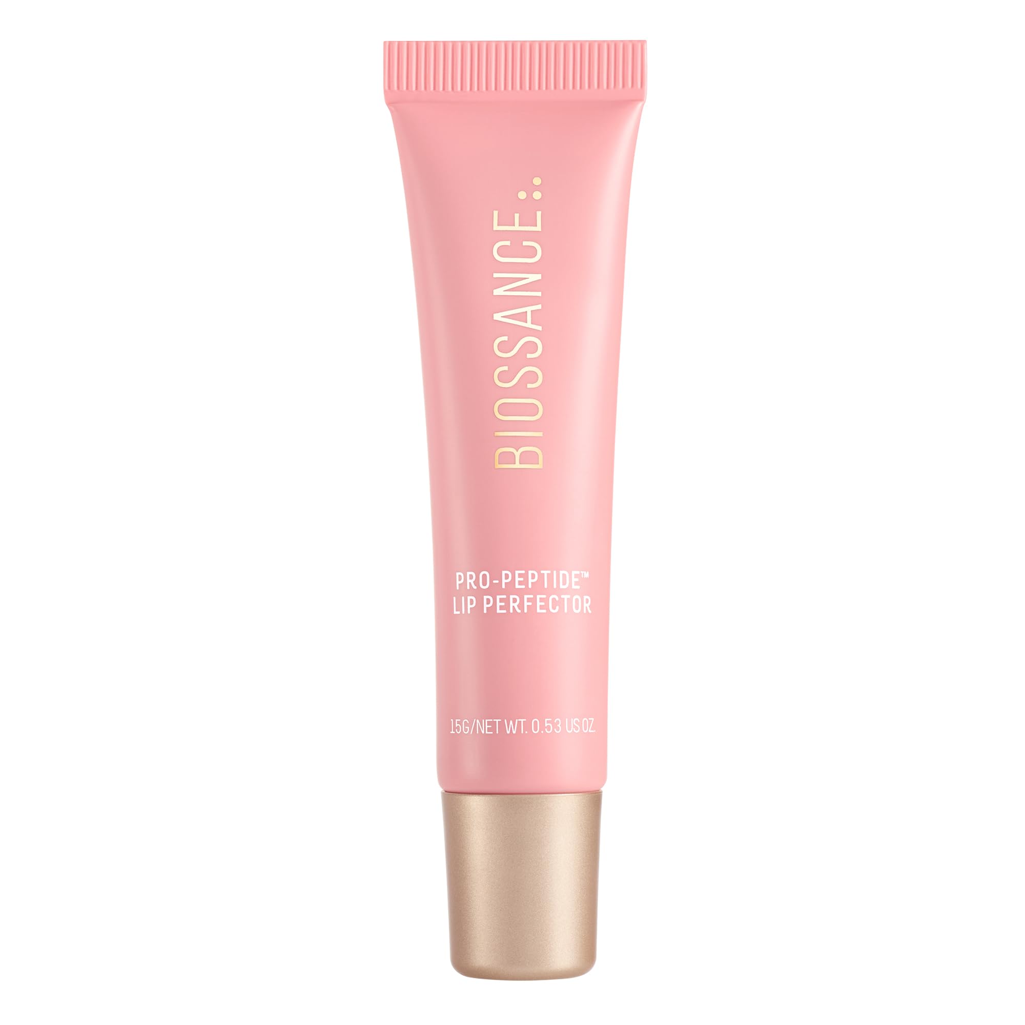 BIOSSANCE Pro-Peptide Lip Perfector – Triple-Treat Vegan Lip Balm, Deep Hydration & Silky Gloss in Blush Quartz Pink