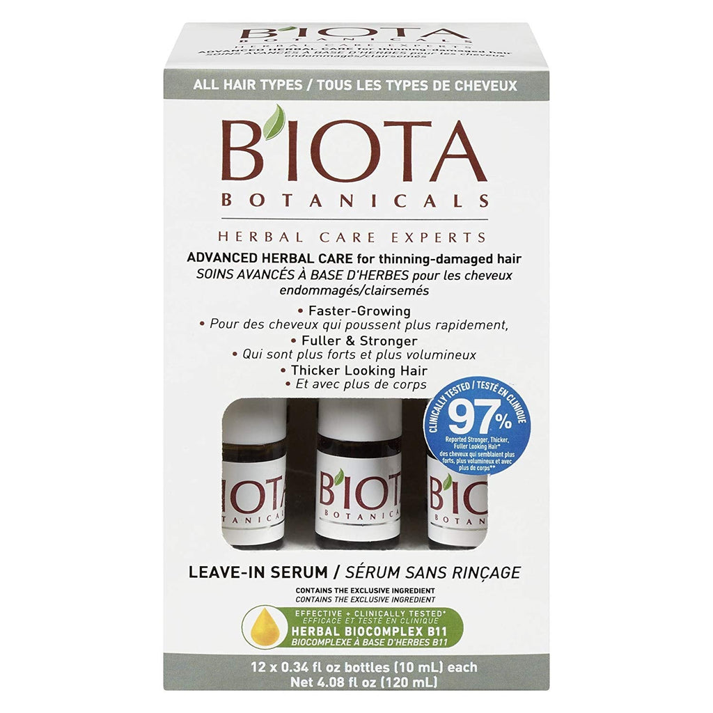 Biota Botanicals Advanced Herbal Care Leave-In Serum – Hair Nourishment for Thinning Hair, 0.34 oz (12 Count)