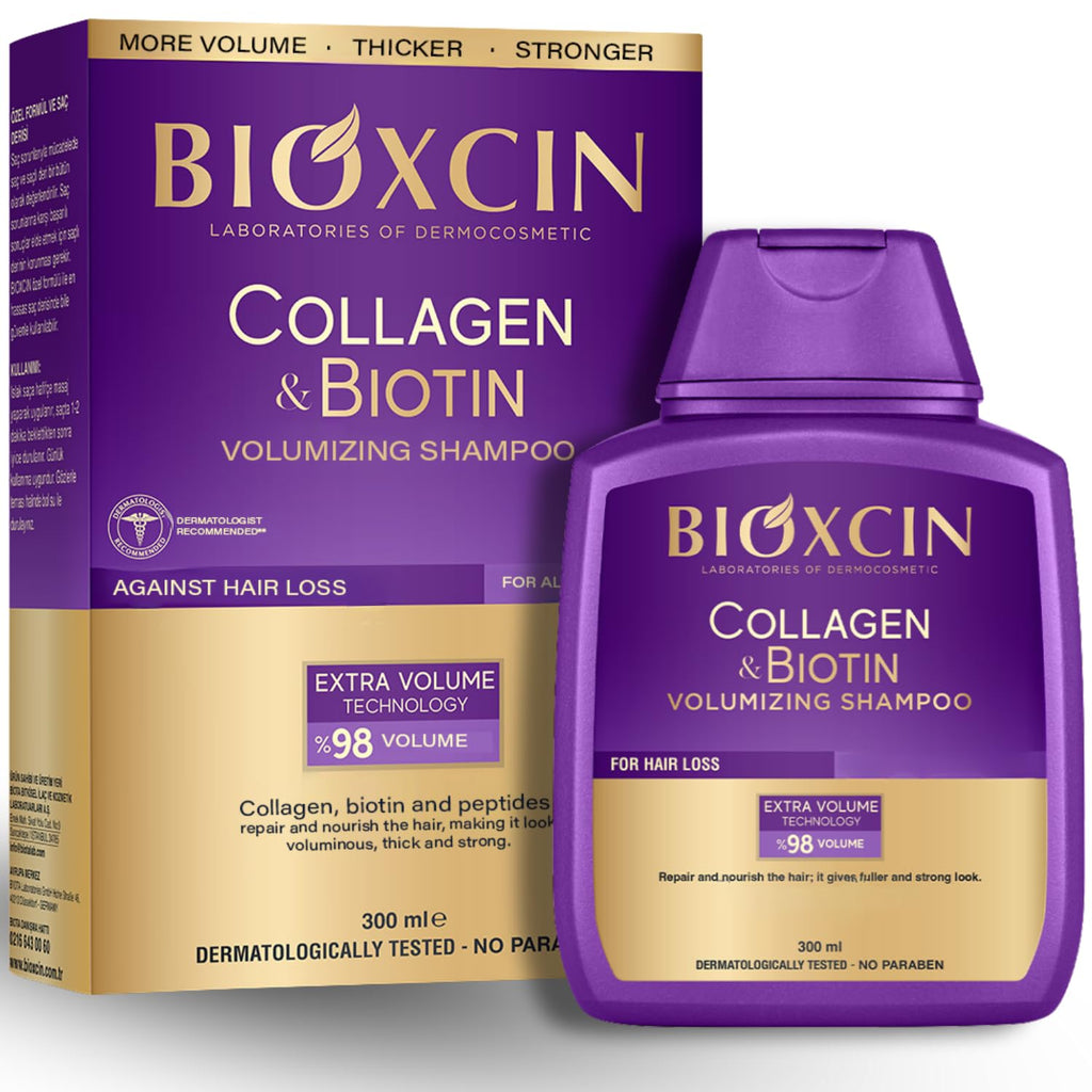 BIOXCIN Collagen & Biotin Volumizing Shampoo – Extra Volume, Sulfate-Free, 300 ml